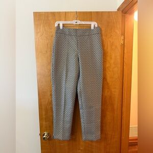 Talbots Slim Ankle Pants in Gold Medallion Jacquard Metallic Geo Back NWT Size 4